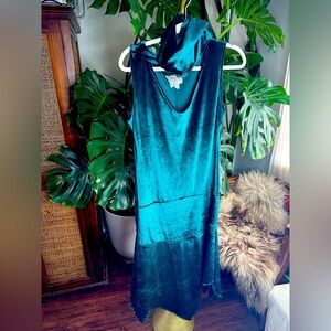 Dark green Velvet Midi Dress